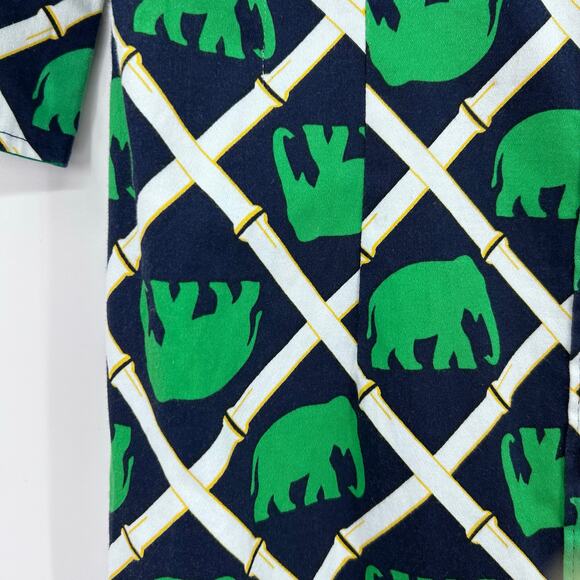 Haley and the Hound Bamboo Elephant Print Shirt Dress Button Front Womens Sz 4 - Picture 11 of 11